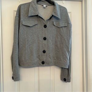 Calvin Klein Gray Cropped Light Sweatshirt Fabric Jacket Women’s Size M